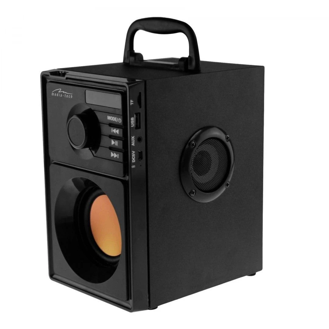 Nešiojama kolonėlė Media-Tech BOOMBOX BT MT3145 V2.0, 15W RMS, Bluetooth, USB, MicroSD, FM Radijas, AUX, su distanciniu pultu