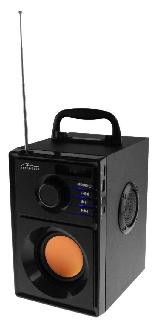 Nešiojama kolonėlė Media-Tech BOOMBOX BT MT3145 V2.0, 15W RMS, Bluetooth, USB, MicroSD, FM Radijas, AUX, su distanciniu pultu