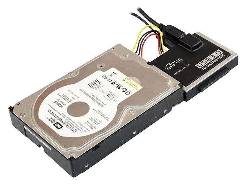 SATA/IDE į USB 3.0 adapteris su prijungtu kietuoju disku