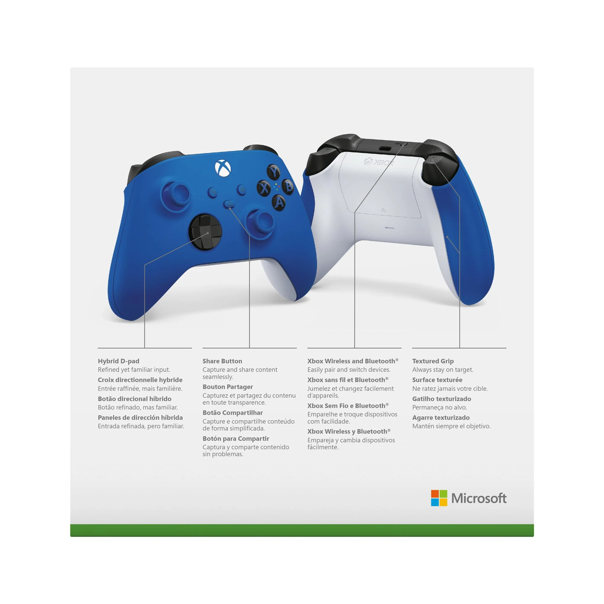 „Microsoft XBOX“ belaidis valdiklis „Mėlyna“ „Bluetooth“ / USB žaidimų pultas Analoginis / skaitmeninis „XBOX One“, „XBOX One S“, „XBOX One X“