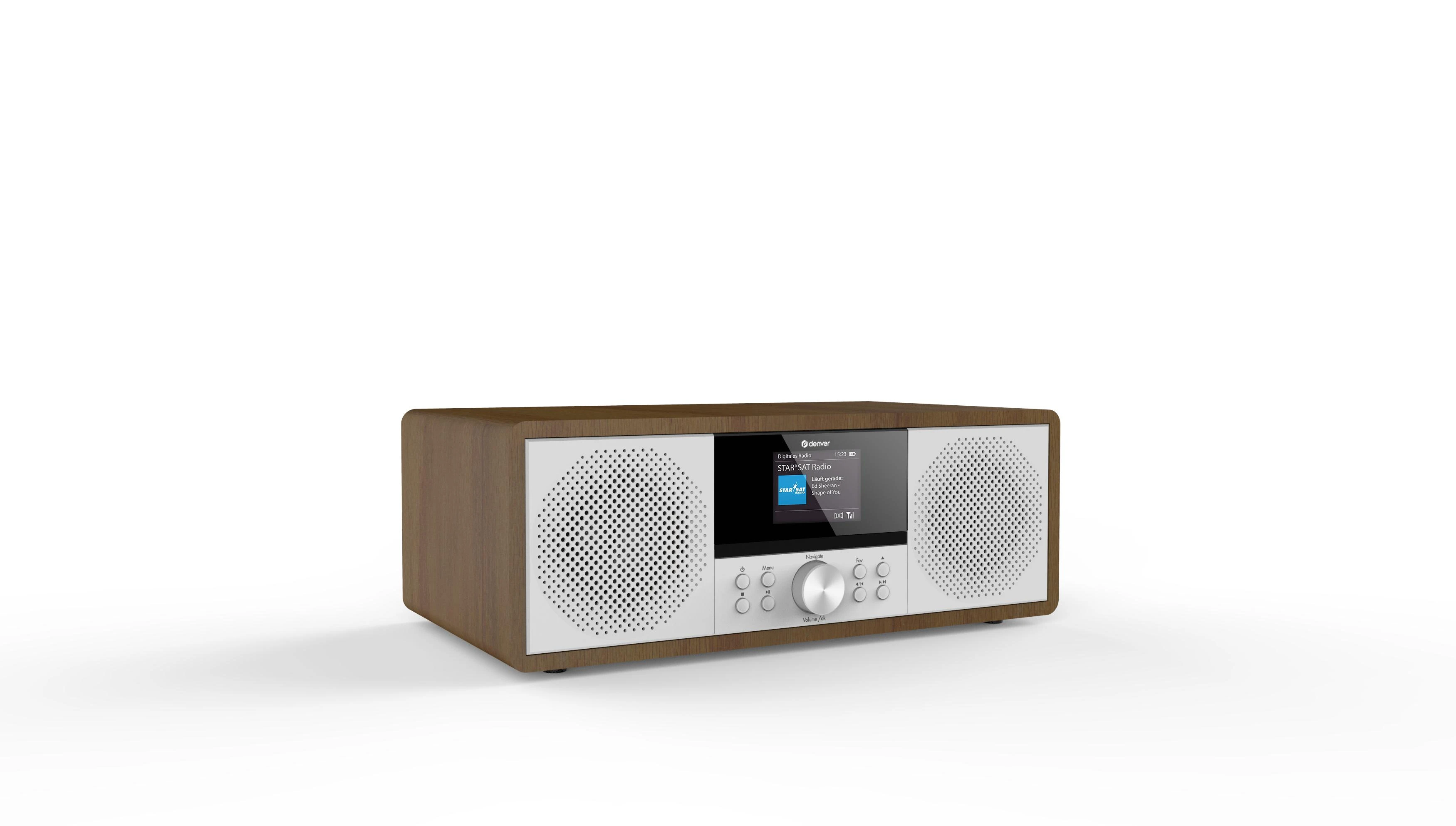 Muzikinis centras stereo Denver MIR-270DW su radiem internetowym dark wood