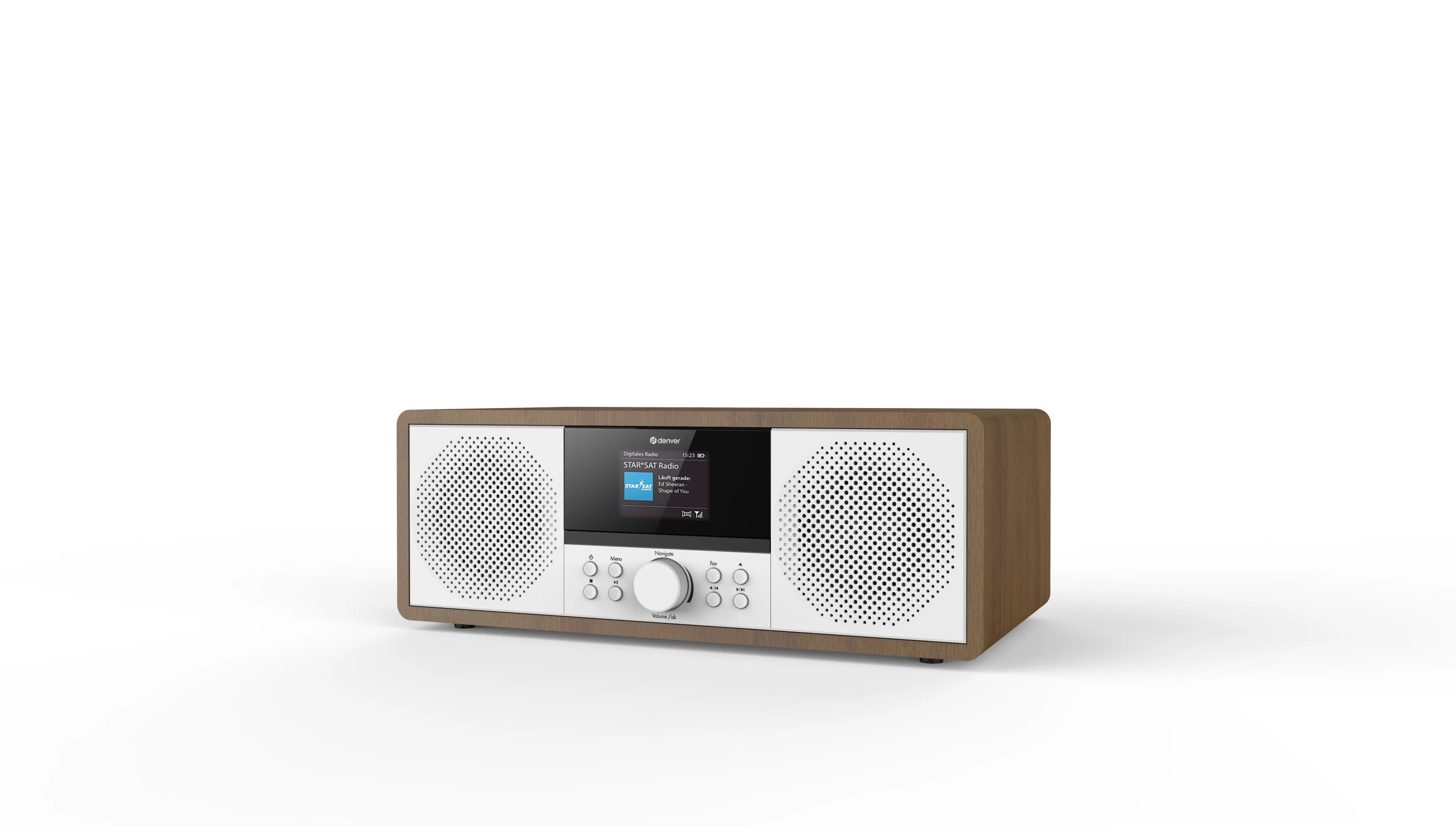 Muzikinis centras stereo Denver MIR-270DW su radiem internetowym dark wood