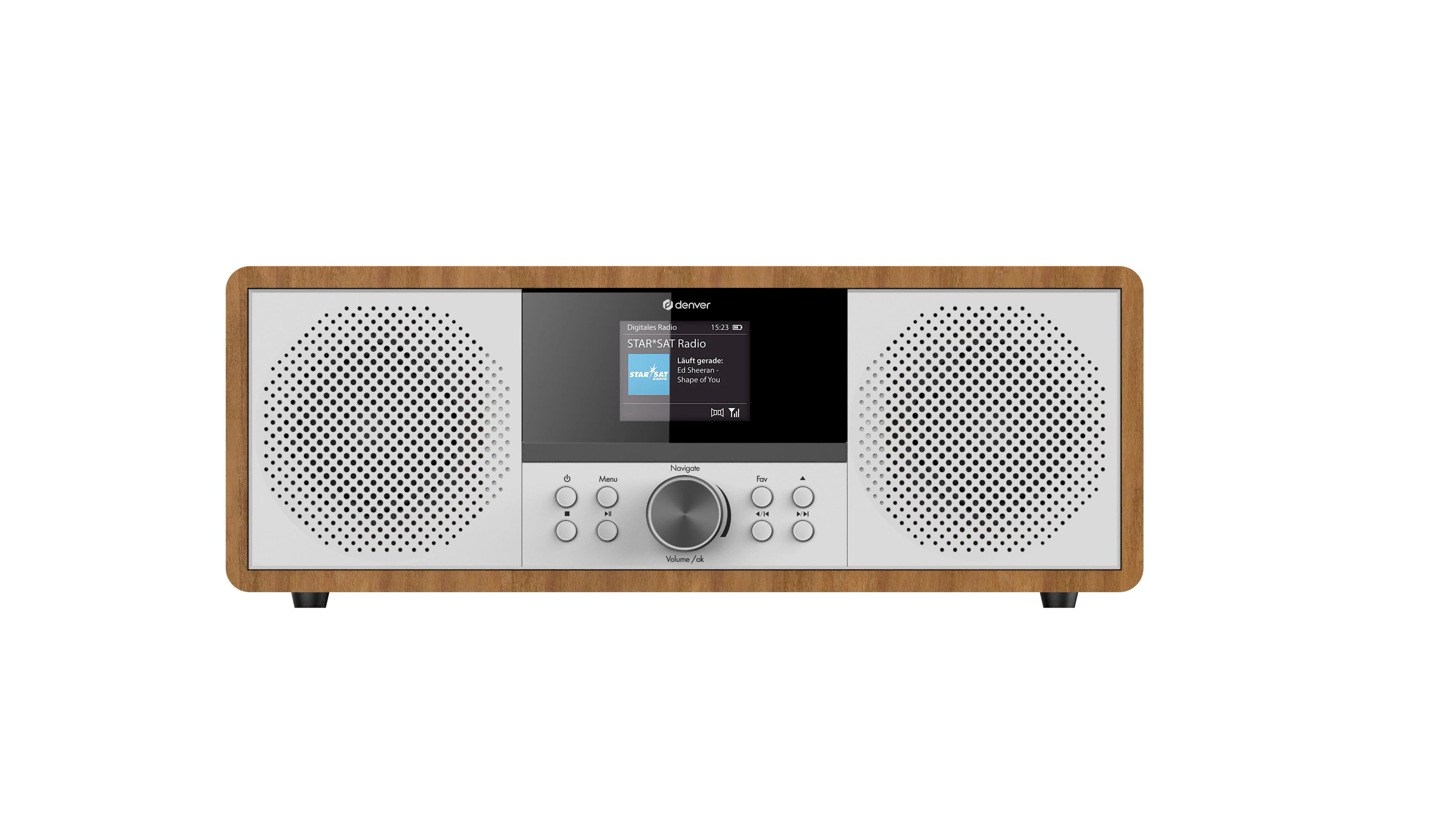 Muzikinis centras stereo Denver MIR-270DW su radiem internetowym dark wood