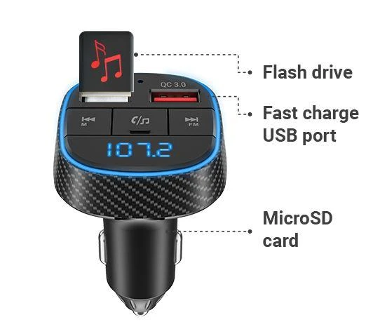 Navitel BHF02 FM siųstuvas su USB ir MicroSD lizdais