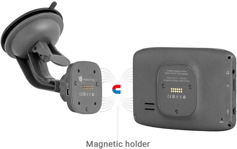Navitel | E505 Magnetic | GPS (satellite) | 480 x 272 pikselių | Maps included