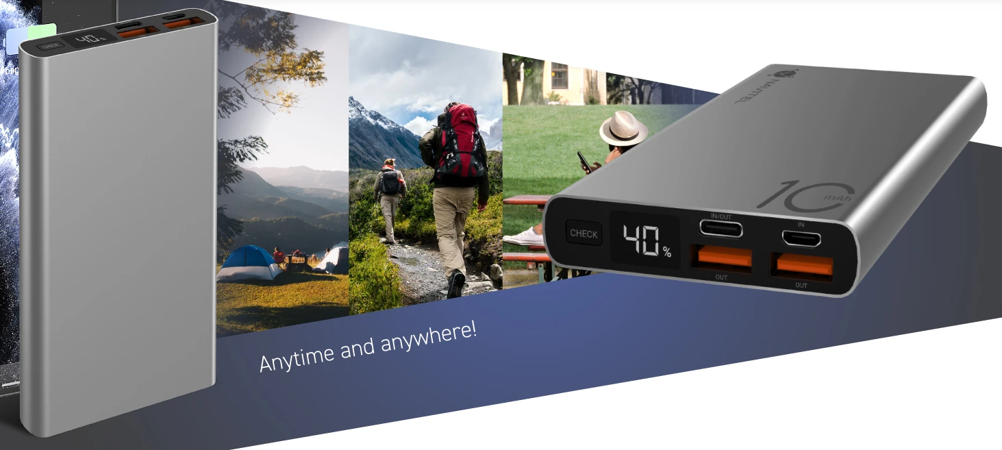 Navitel | Portable Charger | PWR10 AL Sidabrinis | USB-A, USB-C | Lithium-ion