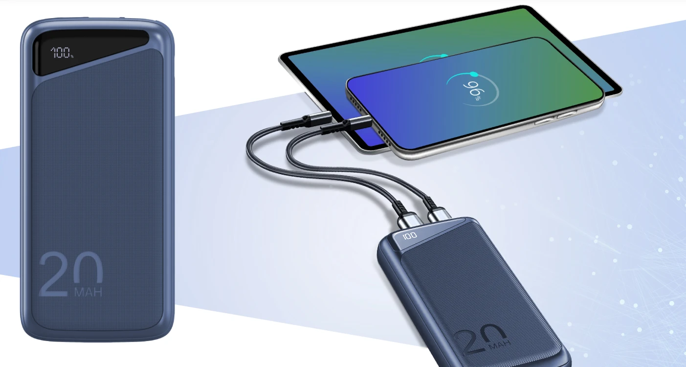 Mėlynas 20000 mAh powerbankas Navitel PWR20 MX