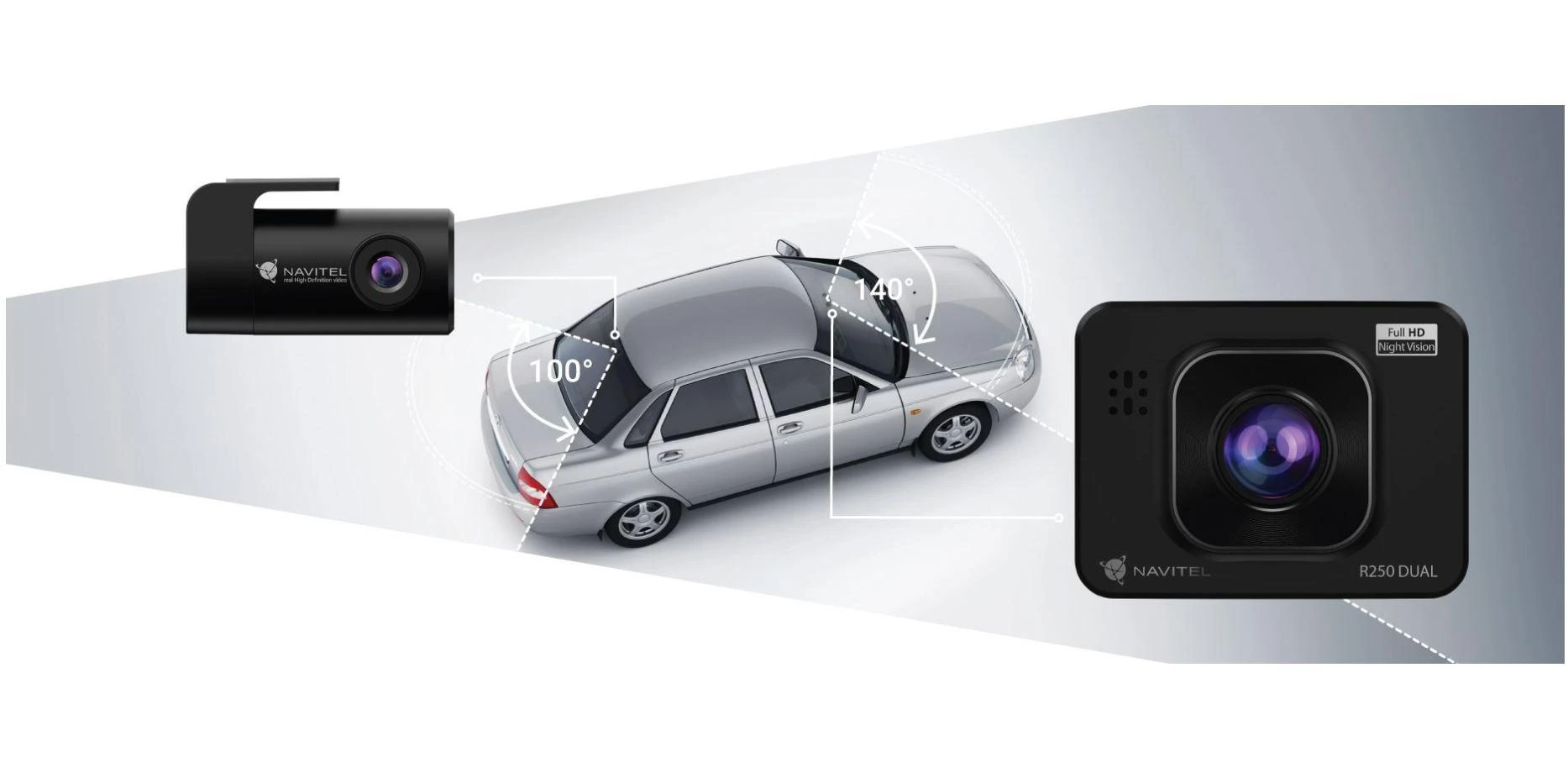 Navitel | R250 DUAL | Full HD | Dash Cam su papildoma galinio vaizdo kamera