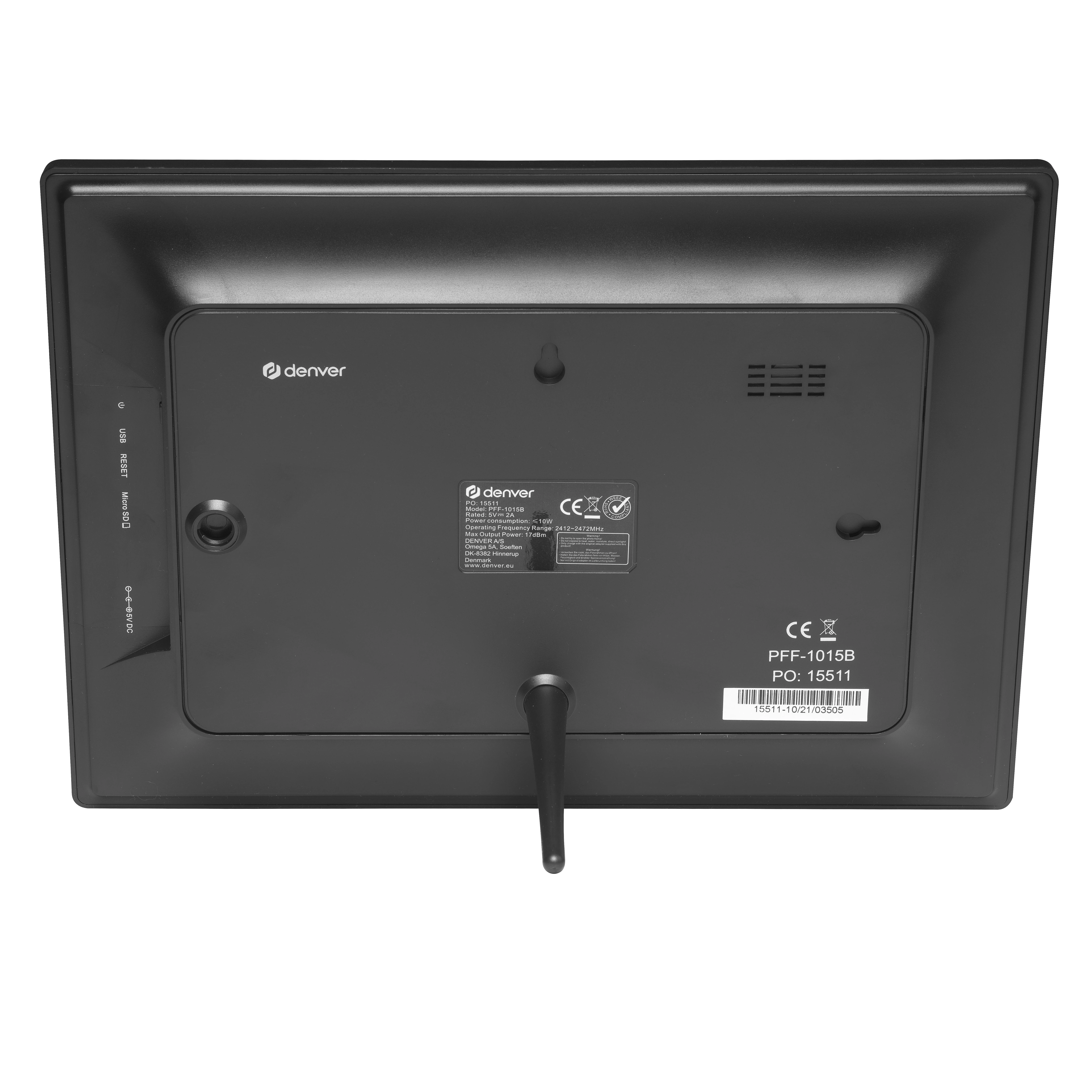 DNV Denver PFF-1015B skaitmeninis nuotraukų rėmelis Juoda 25,6 cm (10.1″) Lietimui jautrus ekranas „Wi-Fi“