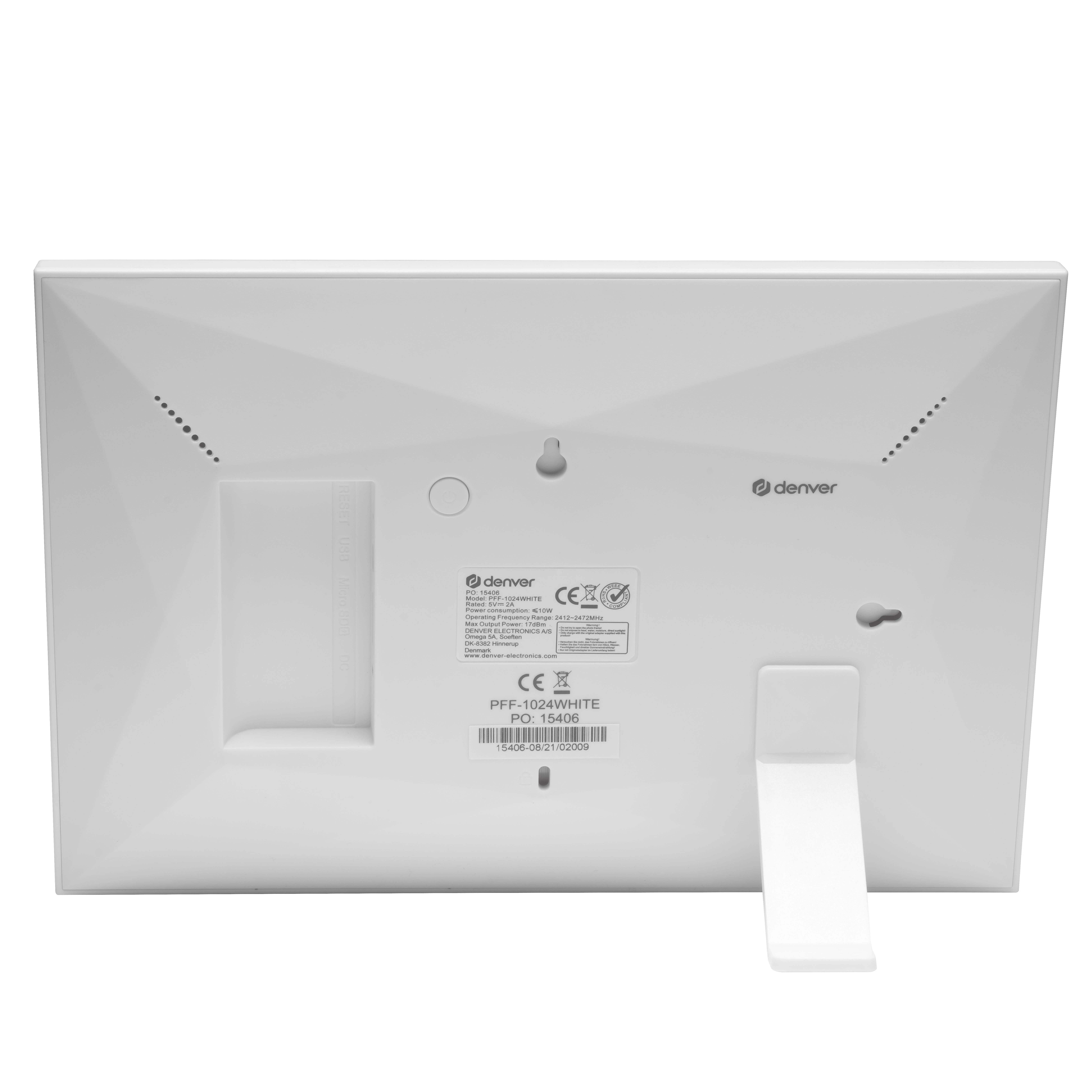 DNV Denver PFF-1024WMK2 skaitmeninis nuotraukų rėmelis Balta 25,6 cm (10.1″) Lietimui jautrus ekranas „Wi-Fi“