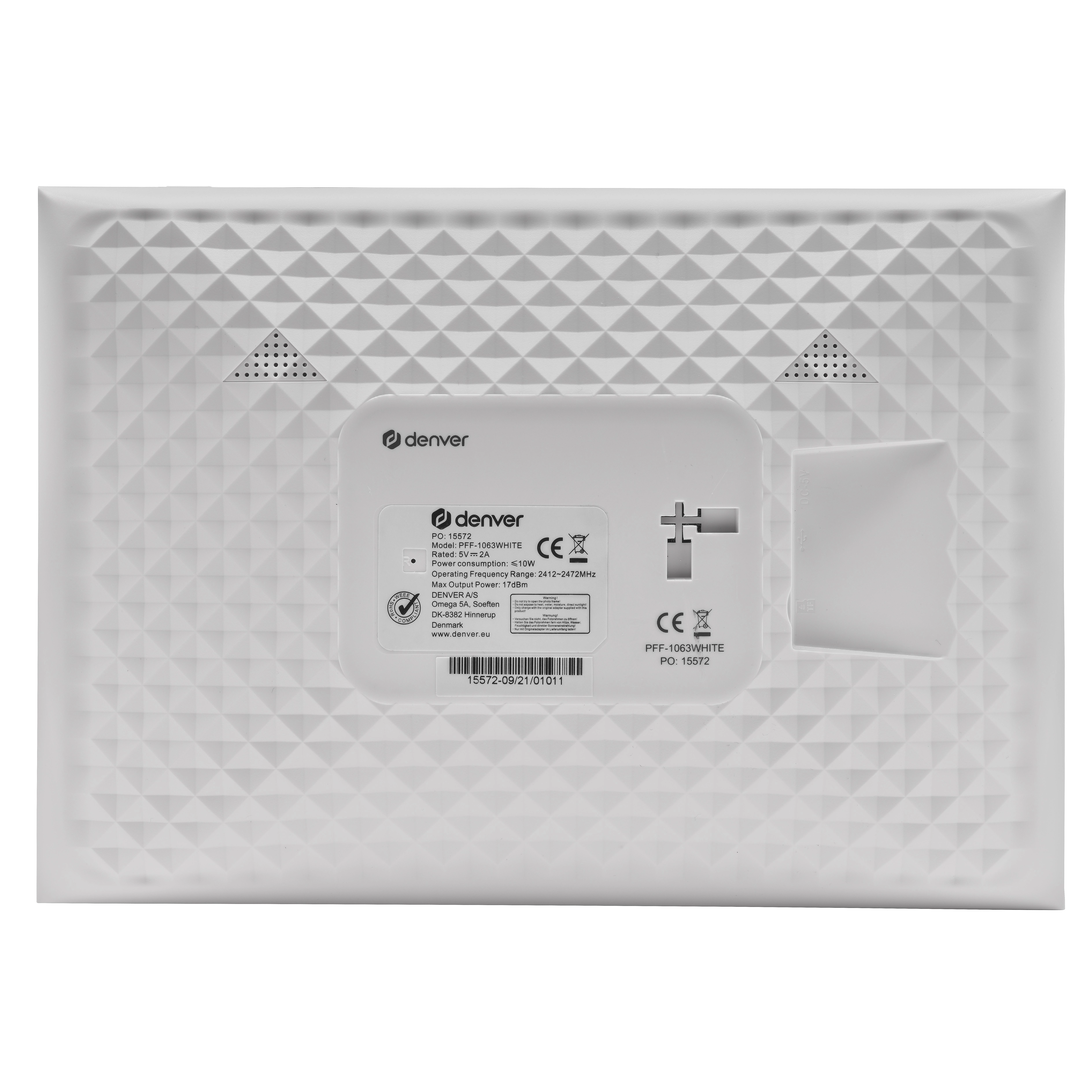 DNV Denver PFF-1063WHITE skaitmeninis nuotraukų rėmelis Balta 25,6 cm (10.1″) Lietimui jautrus ekranas „Wi-Fi“