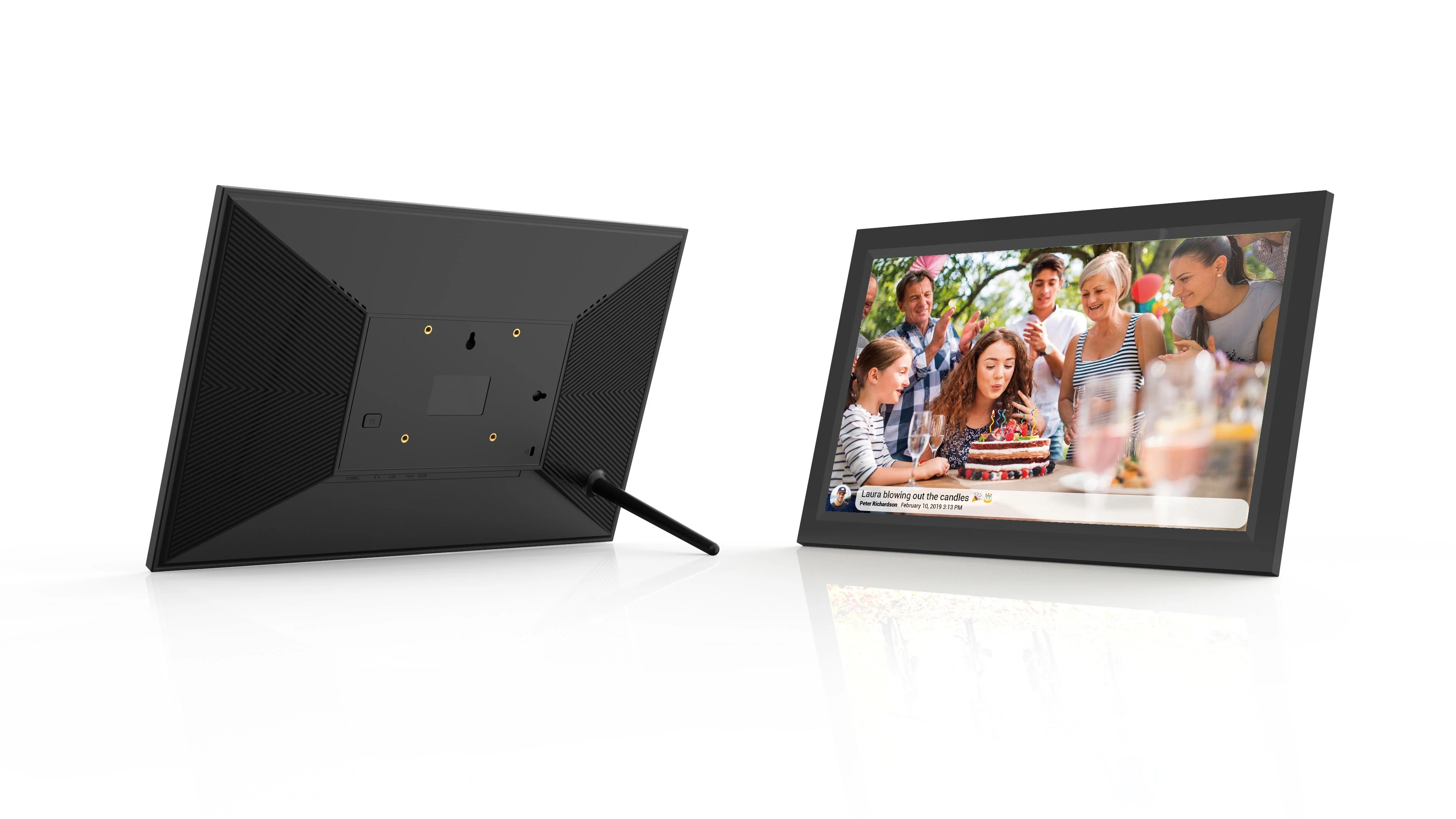 DNV Denver PFF-1503B skaitmeninis nuotraukų rėmelis Juoda 39,6 cm (15.6″) Lietimui jautrus ekranas „Wi-Fi“