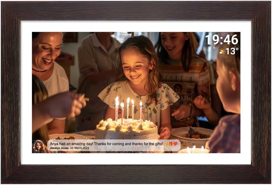 Nuotraukų rėmelis Denver Frameo PFF-1543DW 15,6 colių skaitmeninis rėmelis – rudas