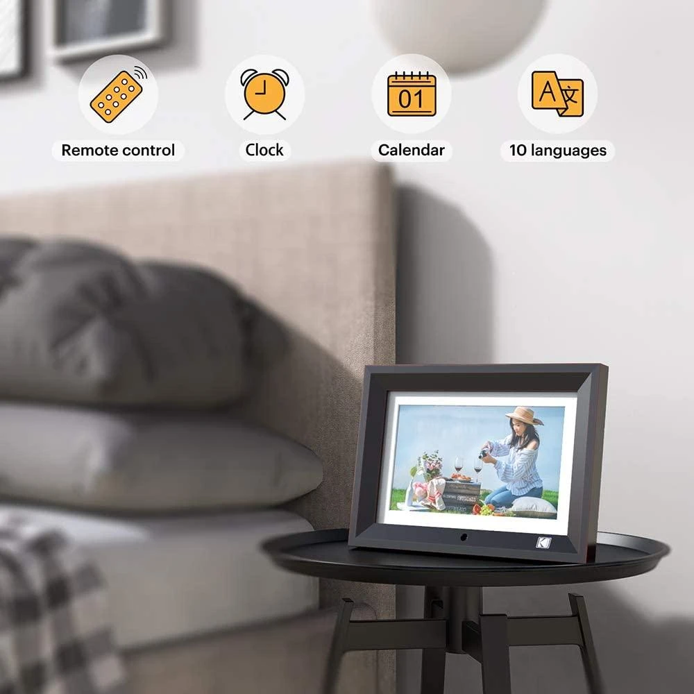 Nuotraukų rėmelis Kodak LED HD 10" RDPF-1020W medinis juoda
