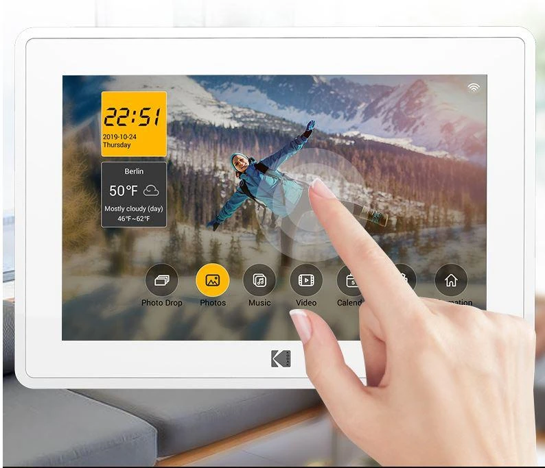 Nuotraukų rėmelis Kodak LED HD 10" WiFi 16GB RCF-106H Baltas