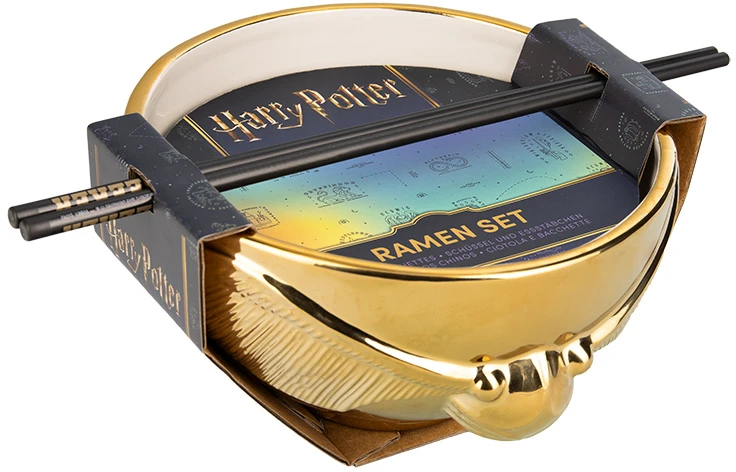 Paladone Golden Snitch Ramen Bowl with Chopsticks
