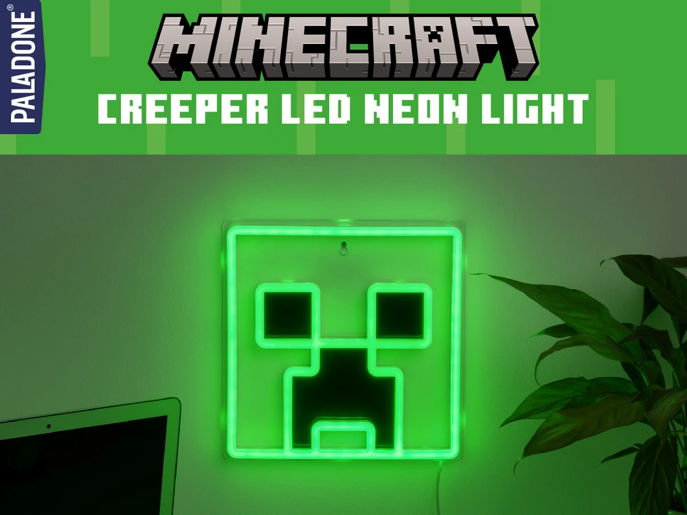 Paladone Creeper sieninis montuojamas LED neoninis šviestuvas