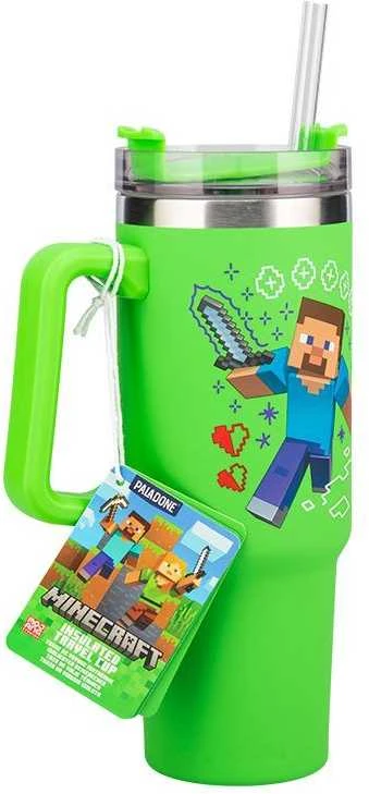 Paladone ABYstyle MINECRAFT Žalia Sandarus Puodelis su Šiaudeliu | 900 ml