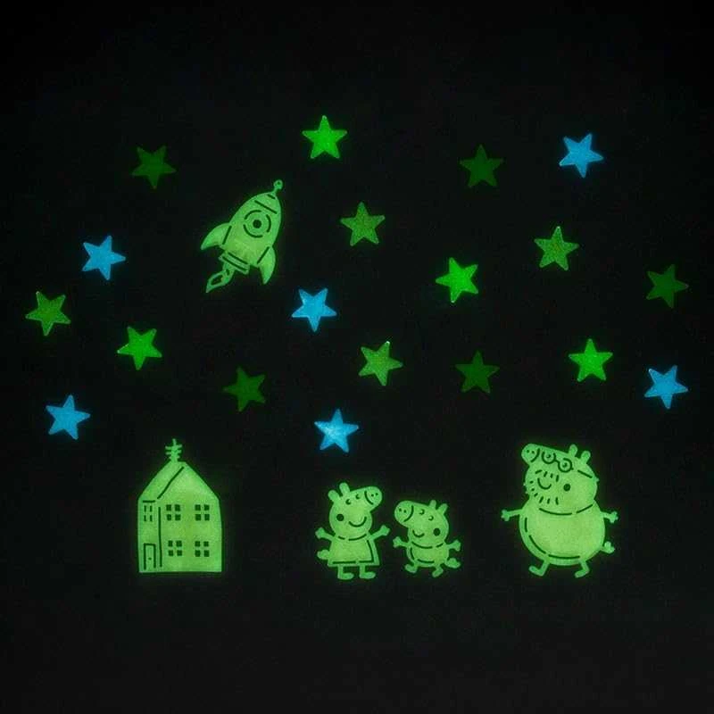 Plakatas Paladone - Peppa Pig šviečiančios tamsoje sienos lipdukas su žvaigždėmis