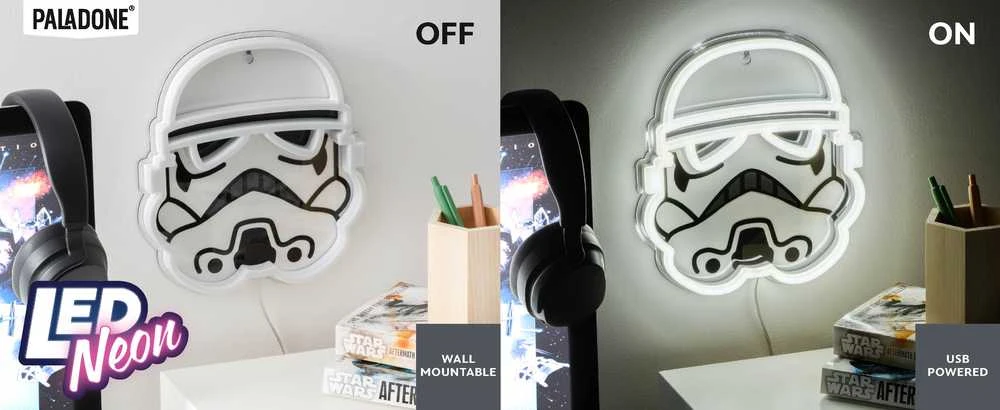 Paladone „Stormtrooper“ prie sienos tvirtinamas LED neoninis šviestuvas