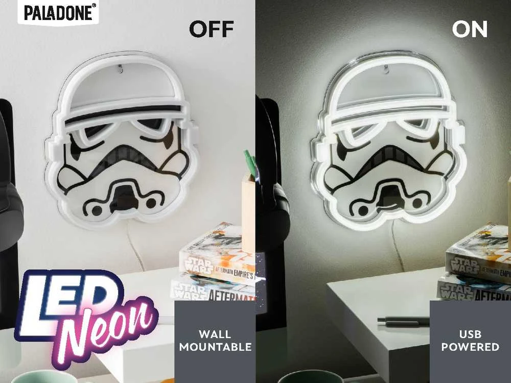 Paladone „Stormtrooper“ prie sienos tvirtinamas LED neoninis šviestuvas