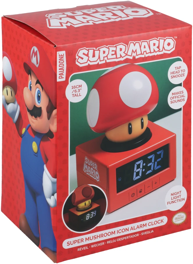 Paladone PALADONE Super Mario žadintuvo piktograma Super Mushroom