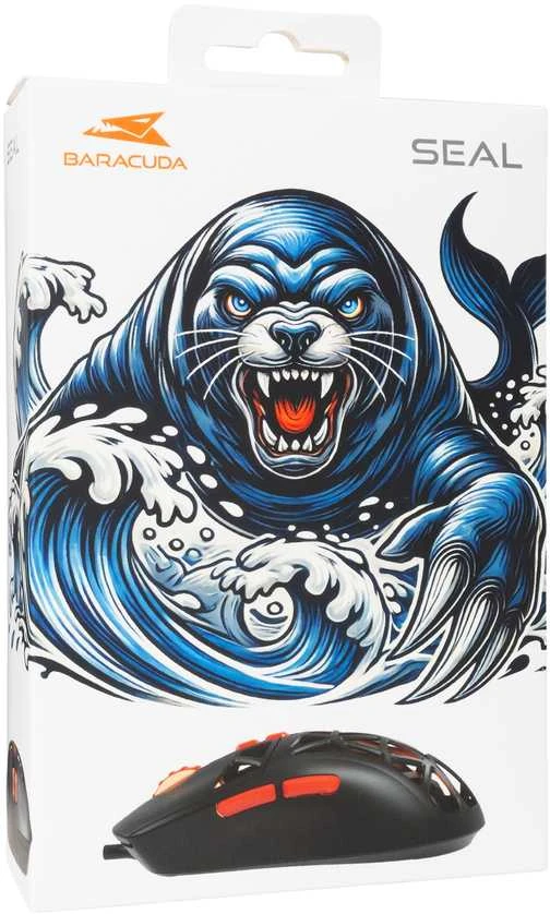 Baracuda pelė žaidimams SEAL, 7D, 12800 dpi, Juodas (BGM-091)