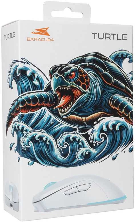 Baracuda belaidė pelė žaidimams TURTLE, 6D, 3200 dpi, Baltas (BGM-122)