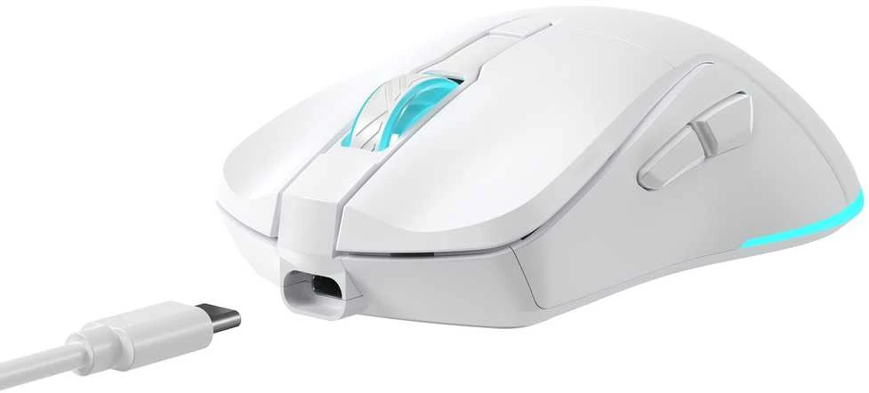 Baracuda belaidė pelė žaidimams TURTLE, 6D, 3200 dpi, Baltas (BGM-122)