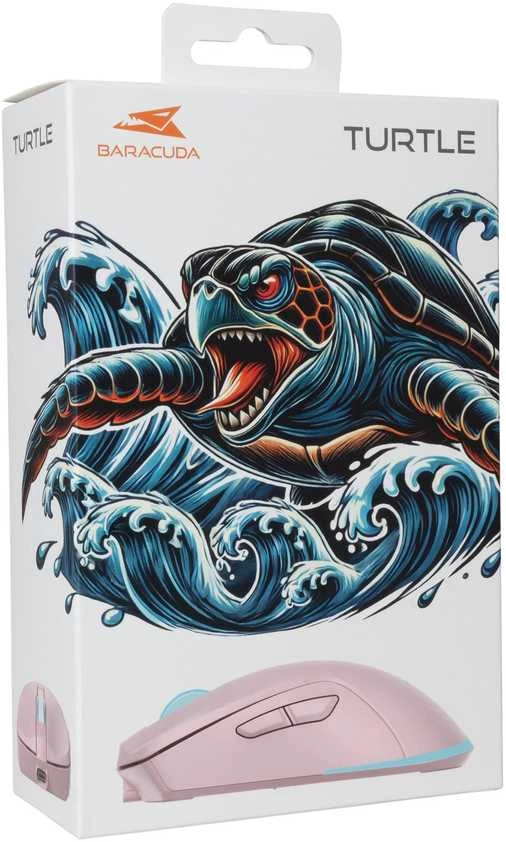 Baracuda belaidė žaidimų pelė TURTLE, 6D, 3200 dpi, rožinės spalvos (BGM-124)