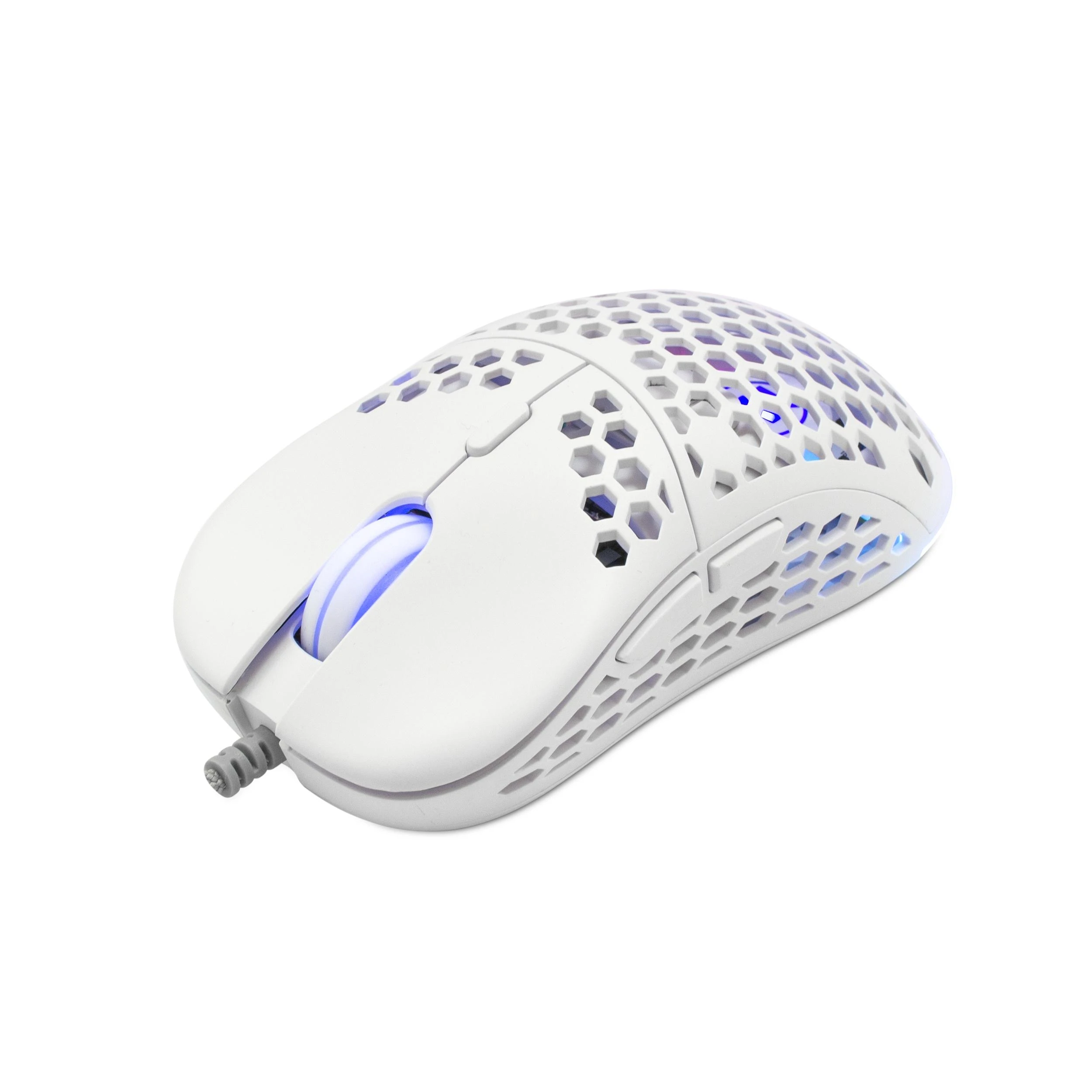 Itin lengva Žaidimų pelė eShark Naginata White, 60g, Pixart PMW3389 jutiklis, su RGB pašvietimu