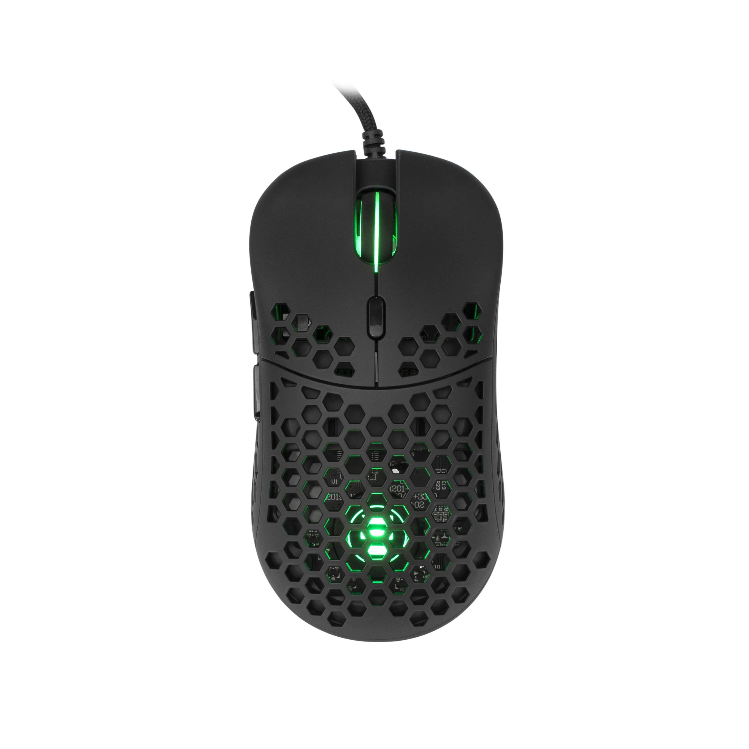 Itin lengva Žaidimų pelė eShark Naginata Black, 60g, Pixart PMW3389 jutiklis, su RGB pašvietimu
