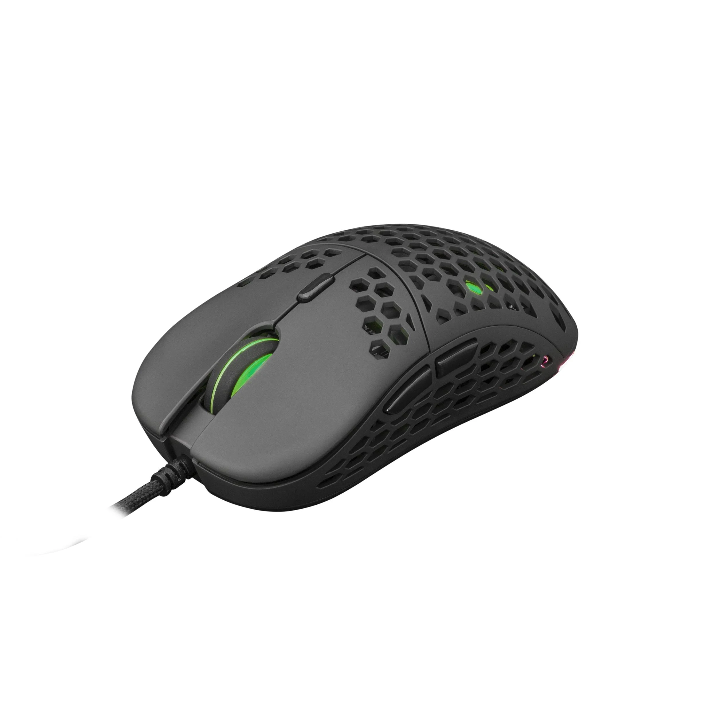 Itin lengva Žaidimų pelė eShark Naginata Black, 60g, Pixart PMW3389 jutiklis, su RGB pašvietimu