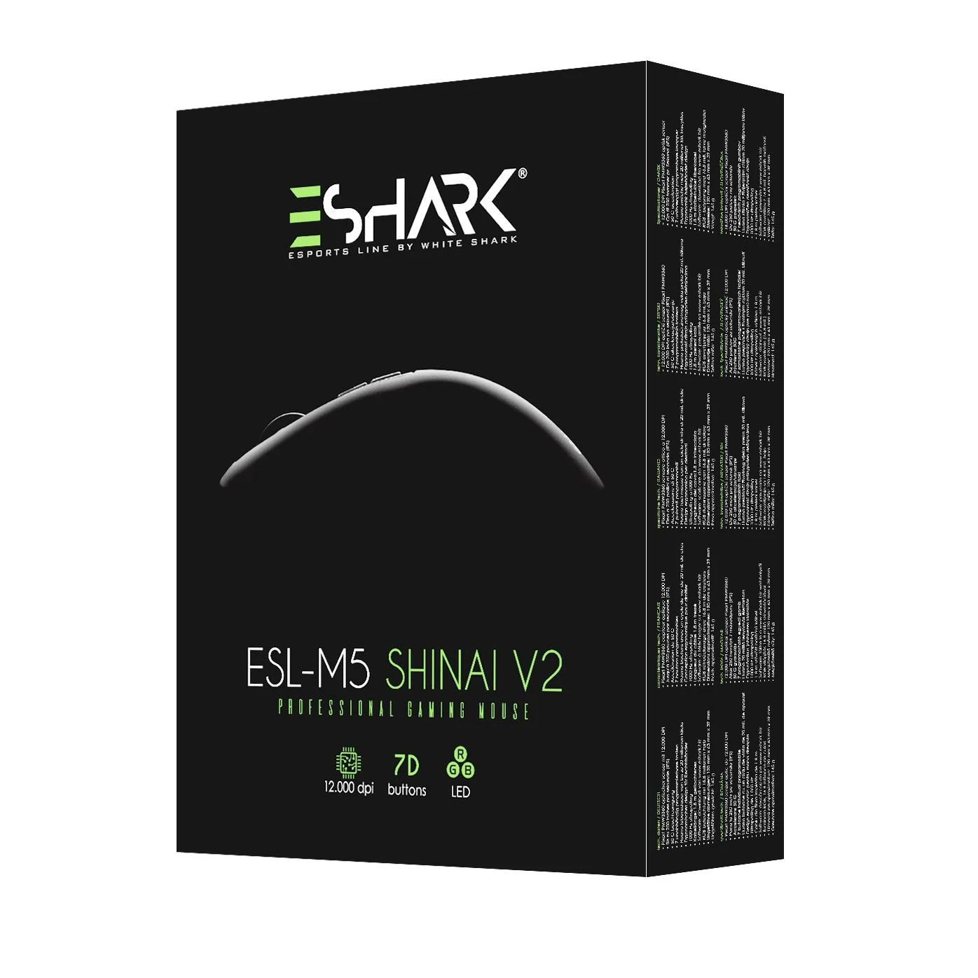 Galinga Žaidimų pelė eShark Shinai V2, Pixart PMW 3360 jutiklis, Huano Switch, su RGB pašvietimu
