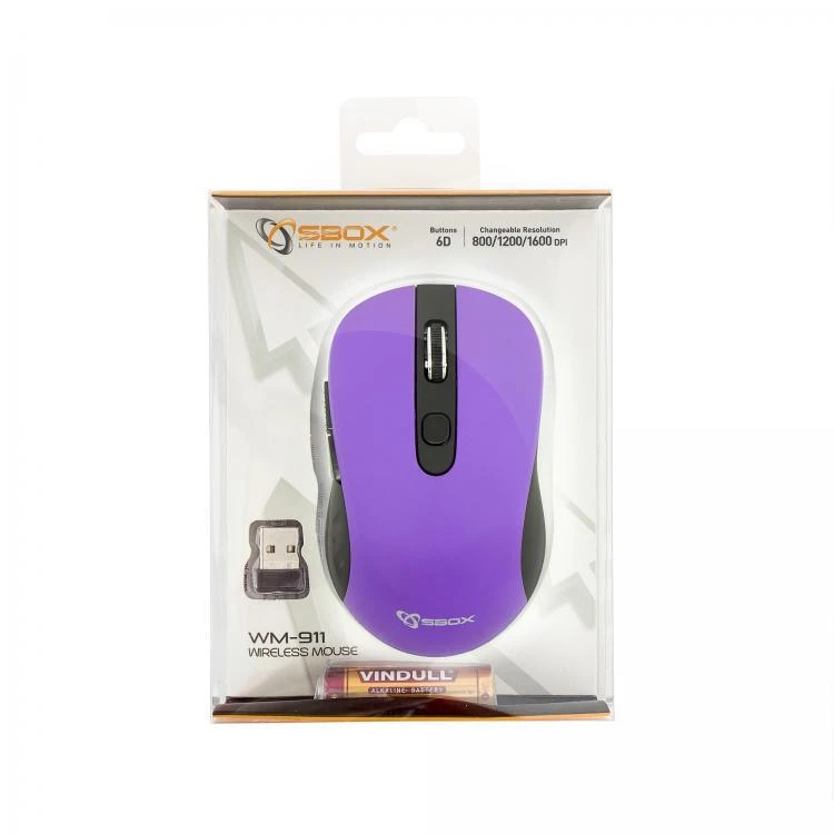 Pelė Sbox Technology Sbox WM-911U violetinės spalvos