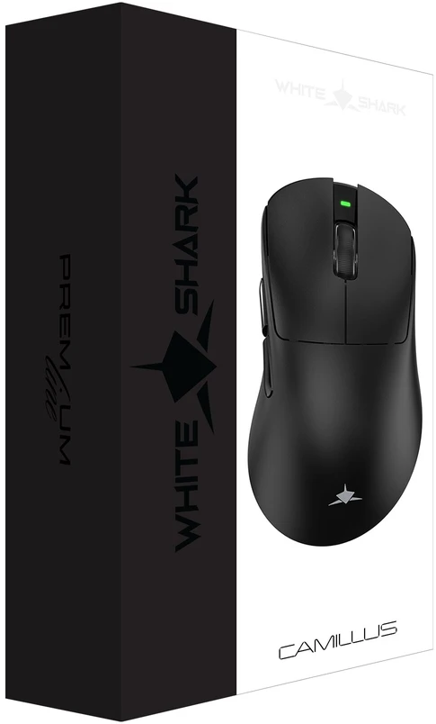 Pelė White Shark Baltas Shark CAMILLUS-B WGM-9013, Juodas