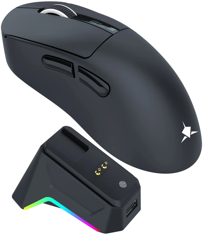 White shark Baltas Shark Baltas Shark GAWAIN-B 500mAh/12000DPI/56g, Juodas