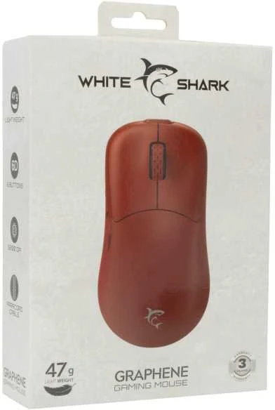 Pelė White Shark Baltas Shark Baltas Shark GM-5014 Graphene Raudona