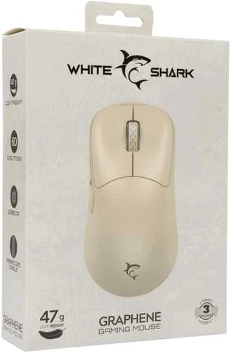 Pelė White Shark Baltas Shark Baltas Shark GRAPHENE-BE GM-5014, rusvai gelsvas