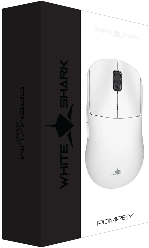 Pelė White Shark Baltas Shark POMPEY WGM-9014, Baltas