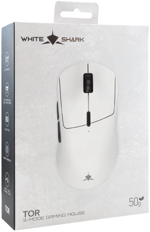 Pelė White Shark Baltas Shark TOR WGM-5024, Baltas