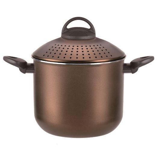 Pensofal PastaSì 5 Litres - Marmite 20 Cm Biostone Noir, Faitout Anti-Adhérent Induction