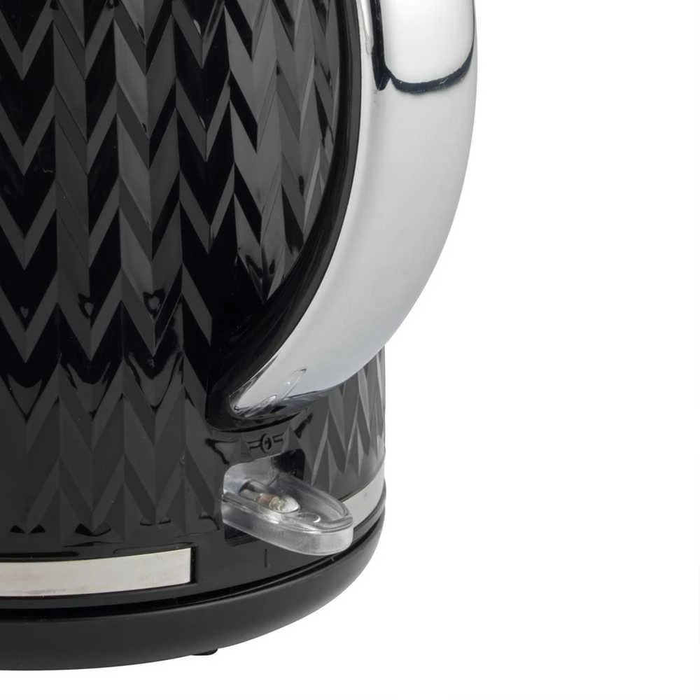 Elektrinis virdulys su ševrono raštu Petra, 1,7 l, 2200 W, juodas