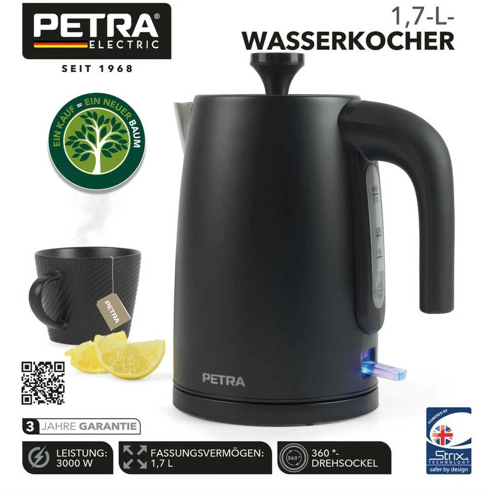Matinis elektrinis virdulys Petra PT5632MBLKVDE, 3 kW, 1,7 l, juodas