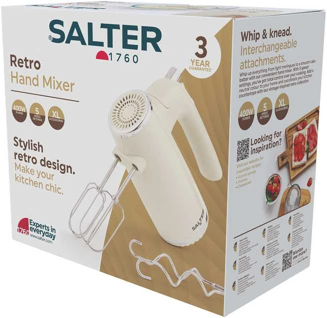 Plakiklis Salter EK6684CRMVDE Retro Hand Mixer