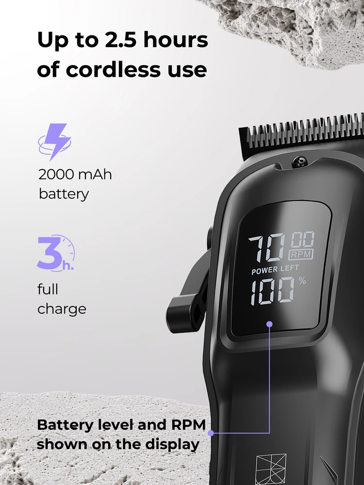 Ray Battler RB 6920 Hair Clipper + 6 Guide Combs