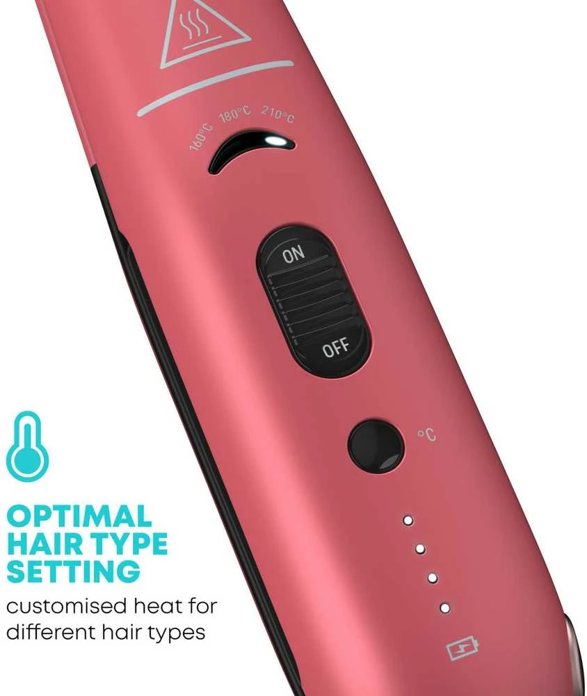 Revamp ST-1700PK-EB Progloss Liberate Cordless Ceramic Compact Plaukų tiesintuvas Rožinė