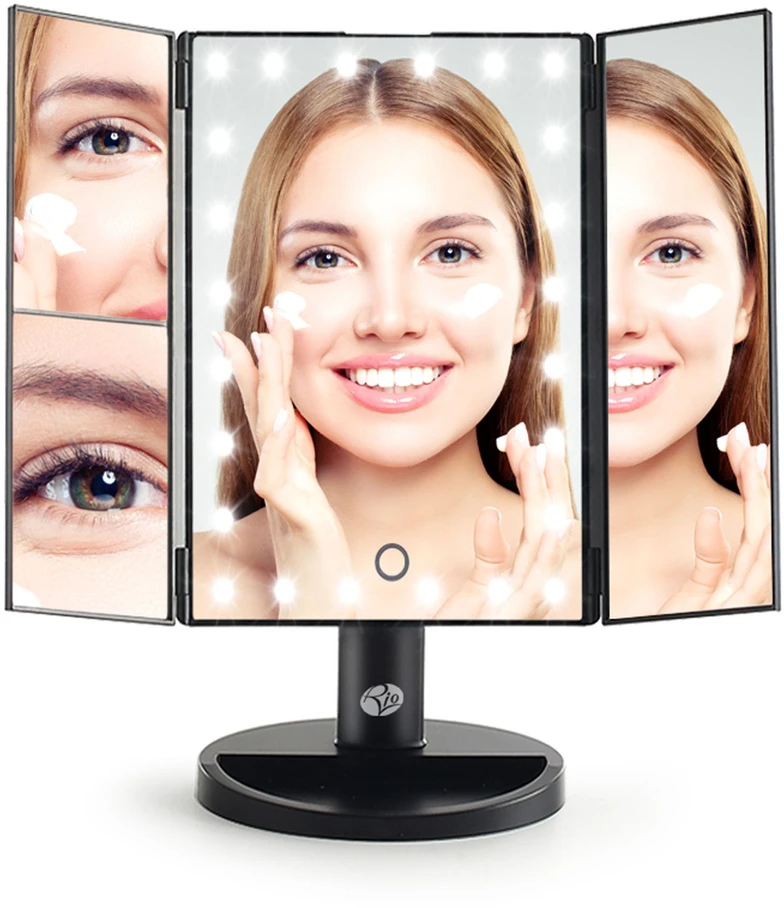 Kosmetinis veidrodis Rio 24 LED TOUCH DUOMENAMAS MAKEUP MIRROR (2X ir 3x) – MMFD