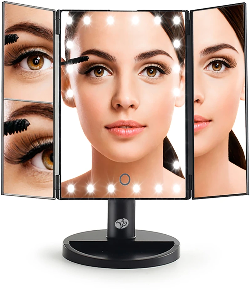 Kosmetinis veidrodis Rio 24 LED TOUCH DUOMENAMAS MAKEUP MIRROR (2X ir 3x) – MMFD