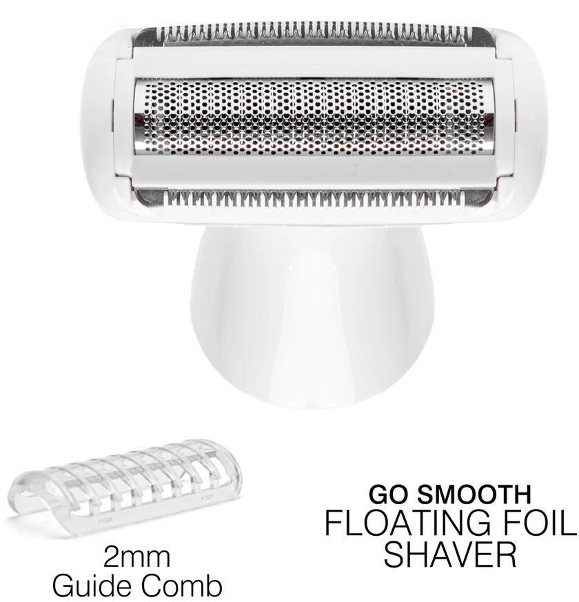 Rio SHTR-EU/1.3 Go Smooth 4-in-1 moteriškas skustuvas ir bikinio zonos kirptuvas, Baltas